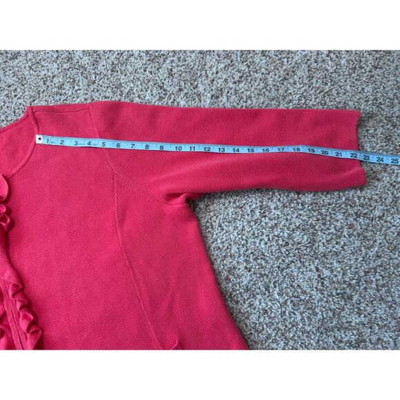 TALBOTS Sweater/Blazer/Jacket, size 2X; Cotton Blend with Ruffle; 2/3 Sleeves - Picture 7 of 12